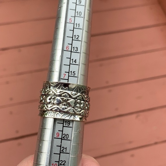 BOUTIQUE AMETHYST, PERIDOT &GARNET 925 SILVER RING - Picture 13 of 13